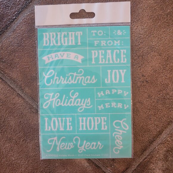 Holiday Words, 5 x 7 ~ Reuseable Silk Screen Stencil - Picture 1 of 1